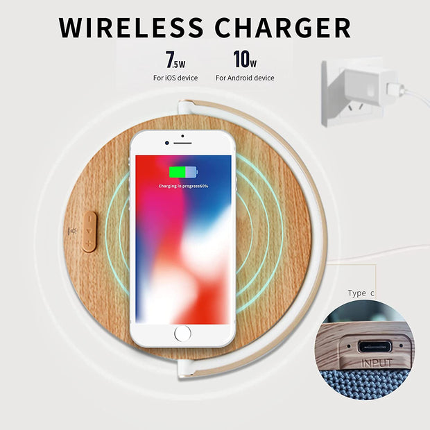 Wood Wireless Chargers LED Lamp - marteum