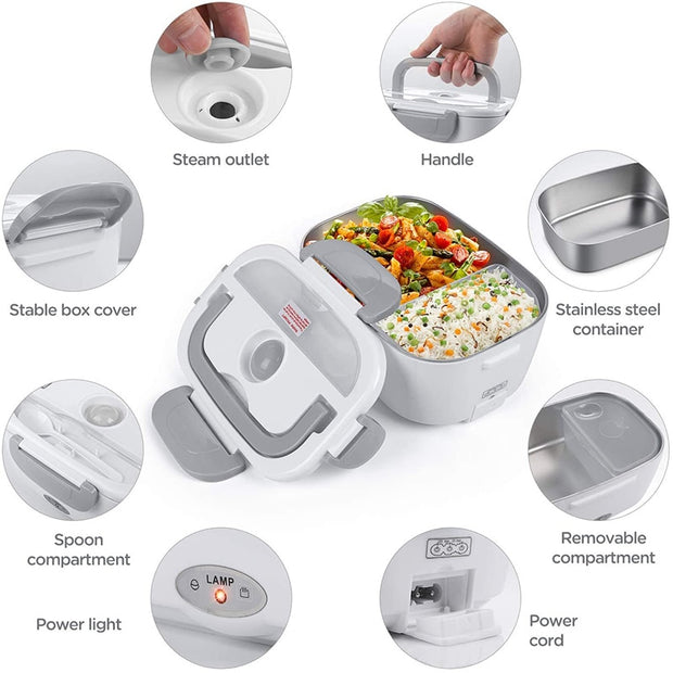 Stainless Steel Electric Lunch Box - marteum